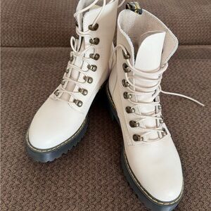Dr. Martens Off-White Lace-Up Boots